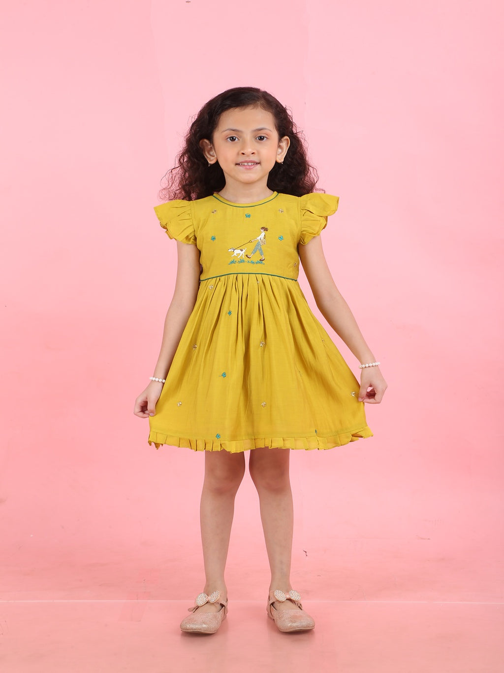 Girls Embroidered Cotton Ethnic Dress