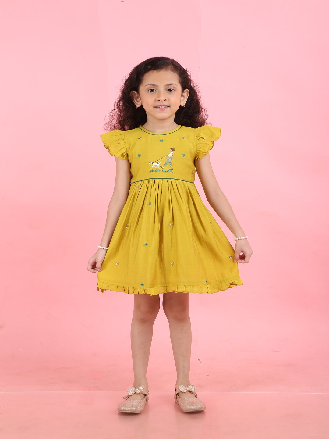 Girls Embroidered Cotton Ethnic Dress