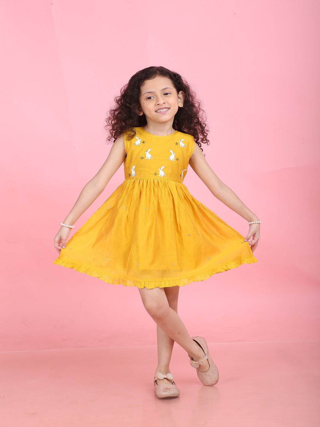 Girls Embroidered Cotton Ethnic Dress