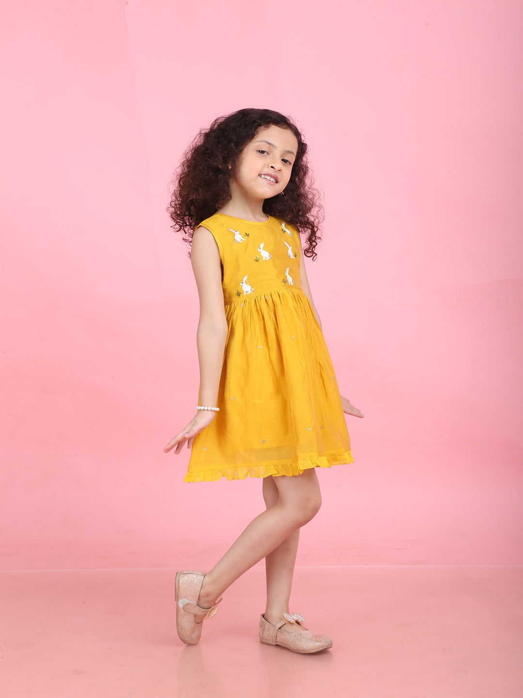 Girls Embroidered Cotton Ethnic Dress