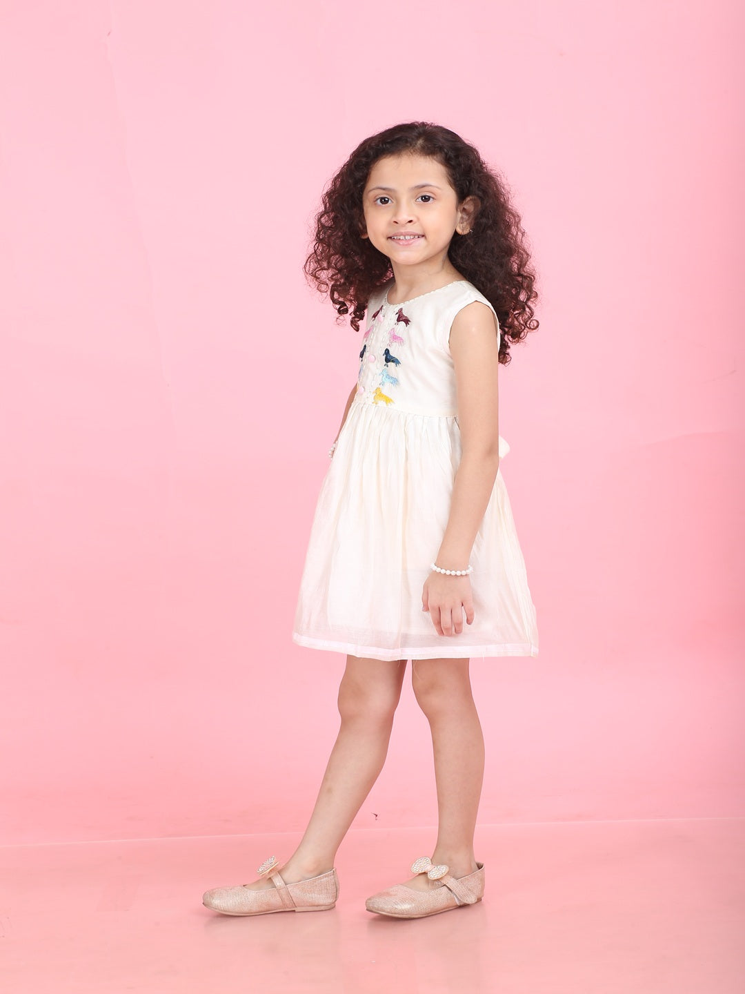 Girls Embroidered Cotton Ethnic Dress