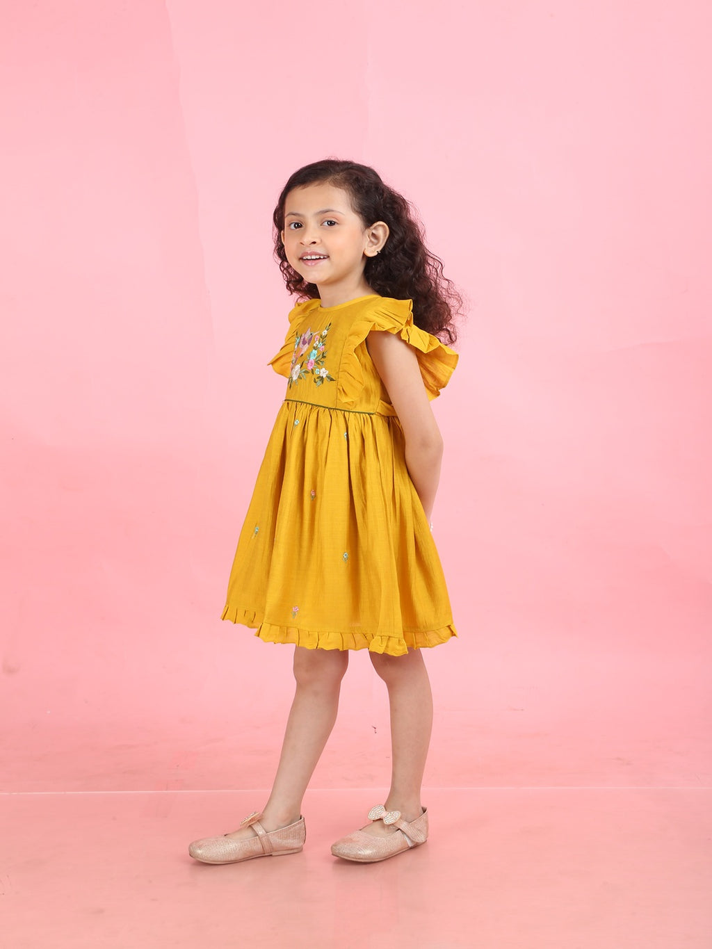 Girls Embroidered Cotton Ethnic Dress Hand Embroidery