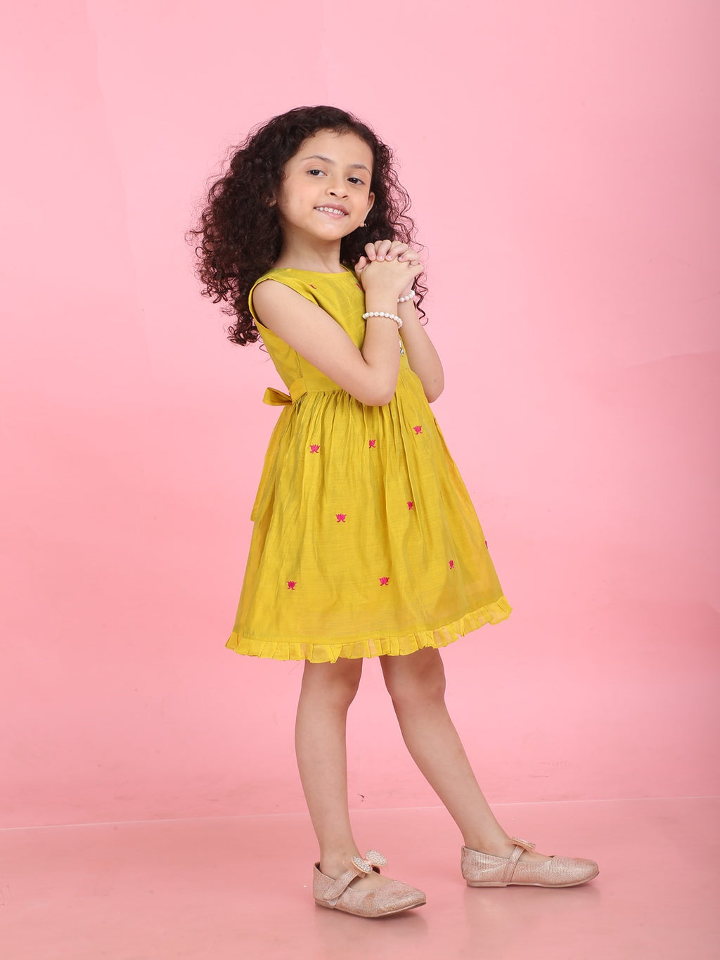 Girls Embroidered Cotton Ethnic Dress