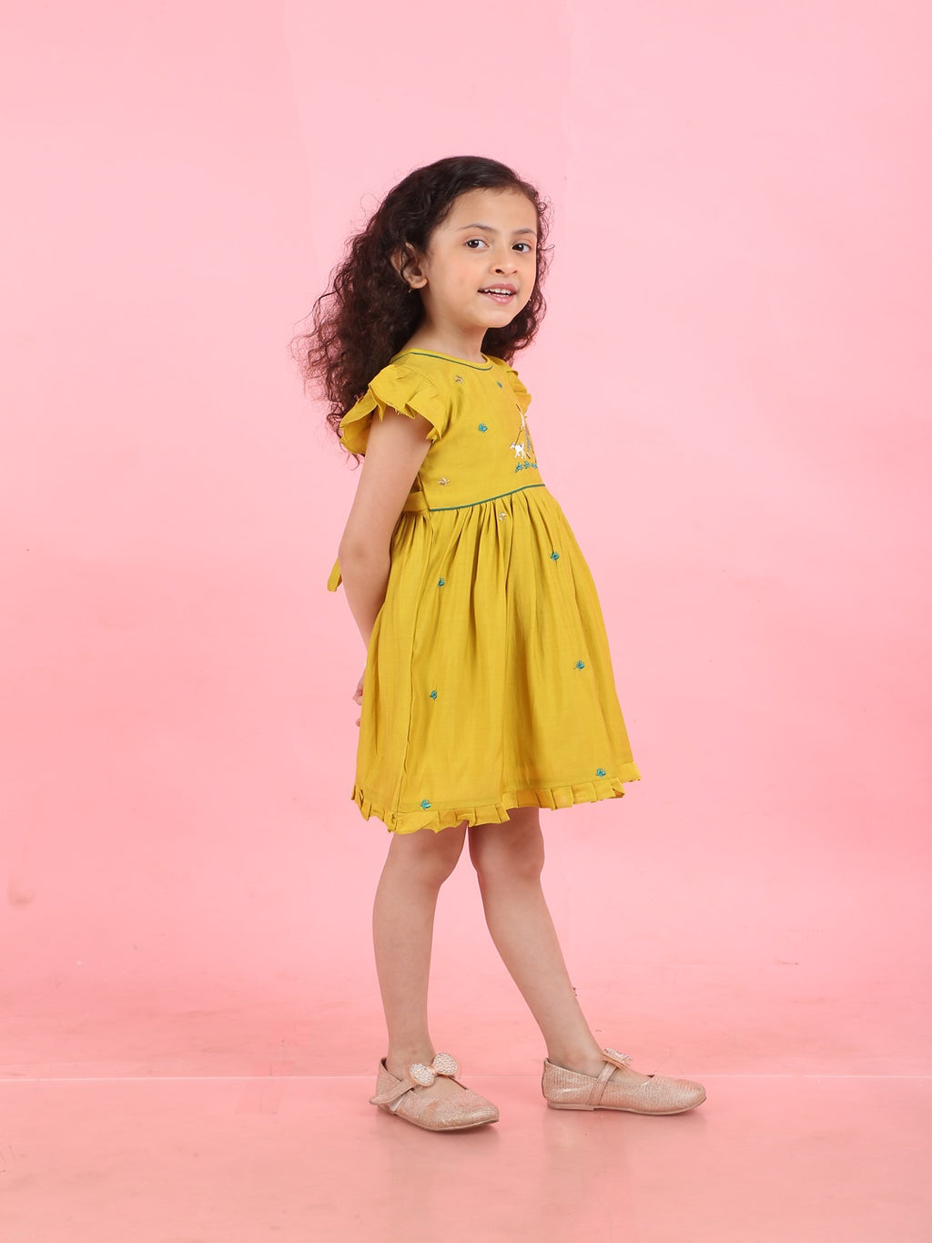 Girls Embroidered Cotton Ethnic Dress