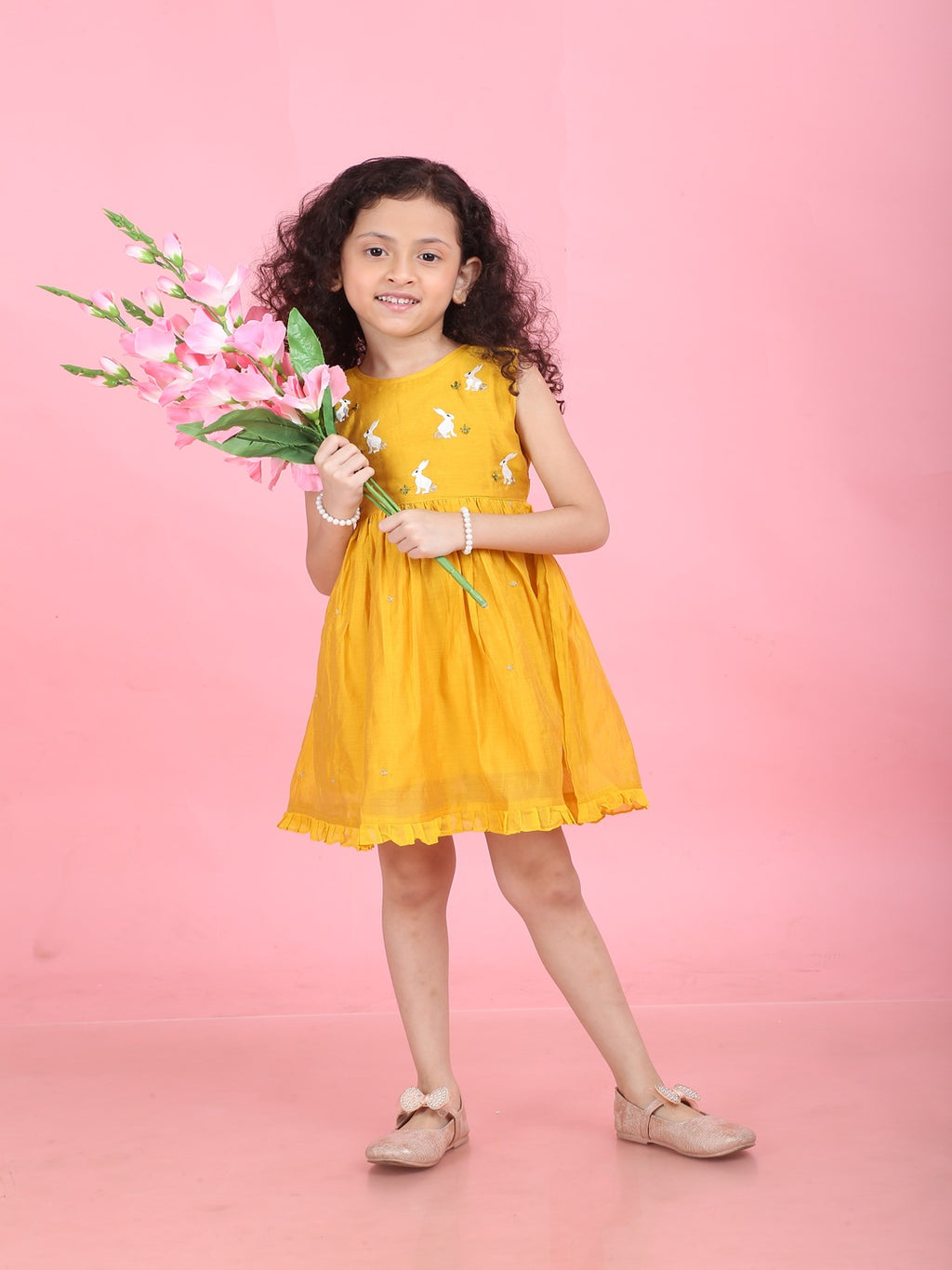 Girls Embroidered Cotton Ethnic Dress