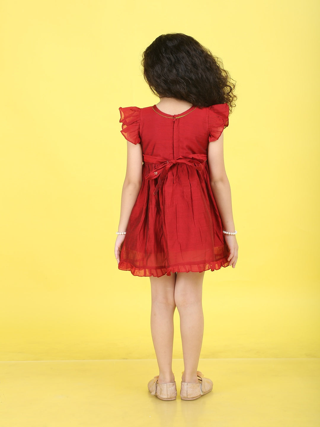 Girls Embroidered Cotton Ethnic Dress