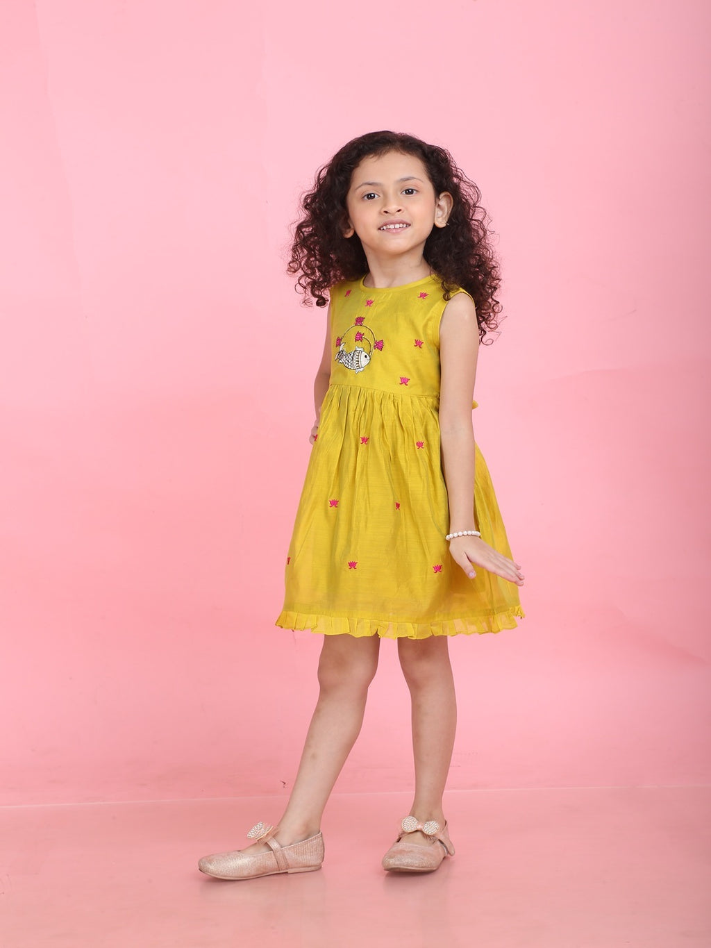 Girls Embroidered Cotton Ethnic Dress