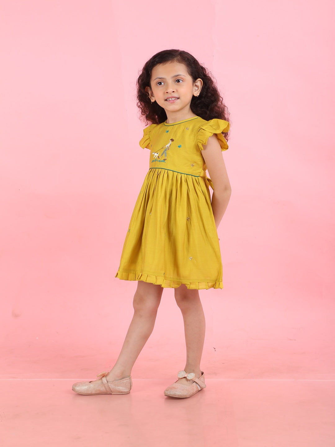Girls Embroidered Cotton Ethnic Dress