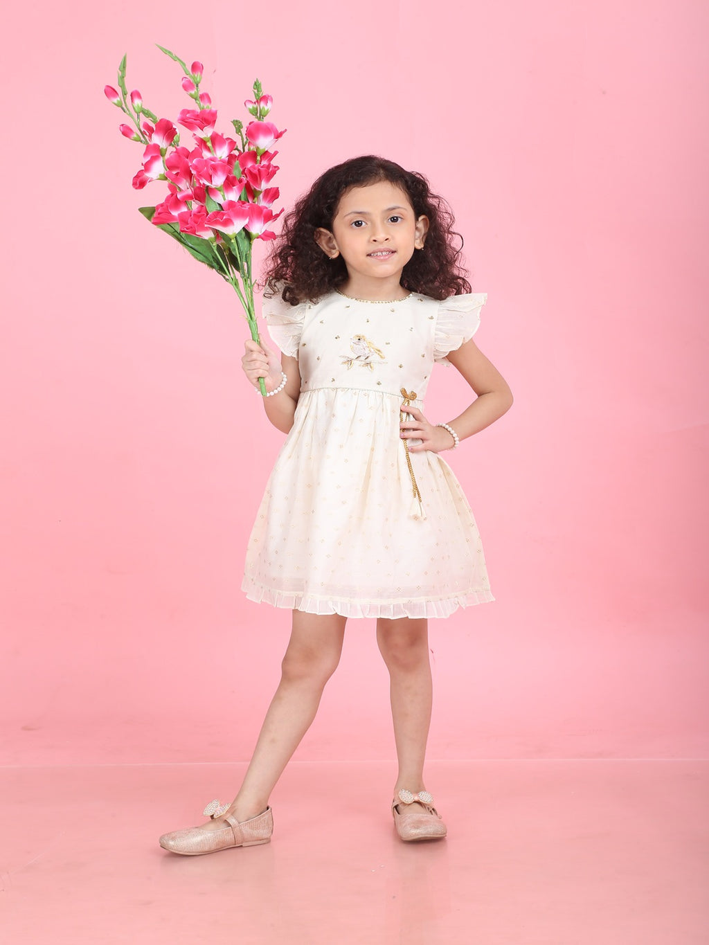 Girls Embroidered Cotton Ethnic Dress