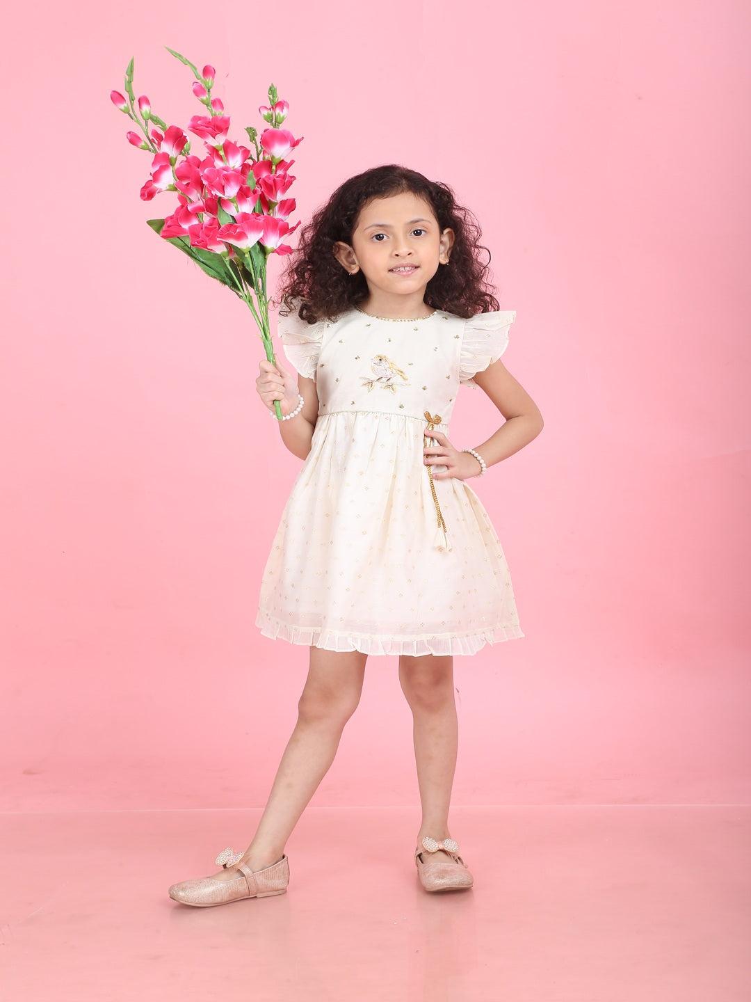Girls Embroidered Cotton Ethnic Dress