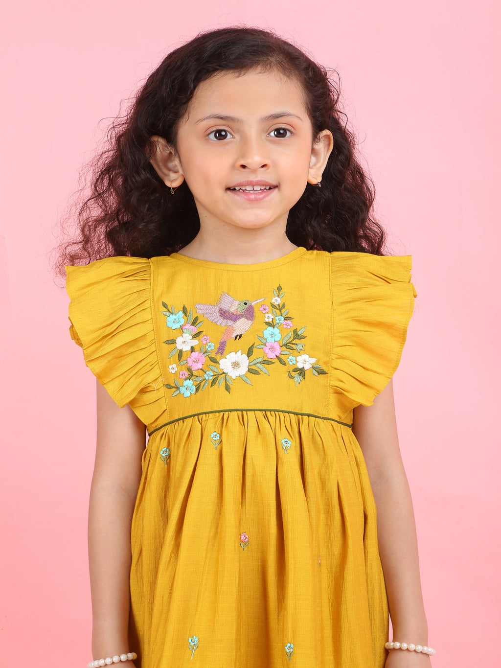 Girls Embroidered Cotton Ethnic Dress Hand Embroidery