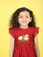 Girls Embroidered Cotton Ethnic Dress
