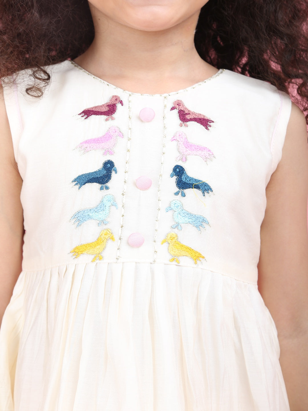 Girls Embroidered Cotton Ethnic Dress